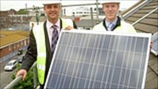 Solar panels on Bryan Hanson House