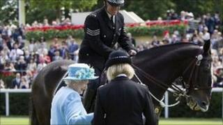The Queen awards police horse Clyde with a Chief Constable’s commendation