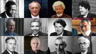 Montage of former Reith Lecturers TOP ROW (L-R): Robert Gardiner; Richard Rogers; Wole Soyinka; Margery Perham MIDDLE ROW (L-R): Michael Sandel; Ali Mazrui; John Zachary Young; Rabbi Jonathan Sacks; BOTTOM ROW (L-R): George Carstairs; Daniel Barenboim; J Robert Oppenheimer; Bertrand Russell