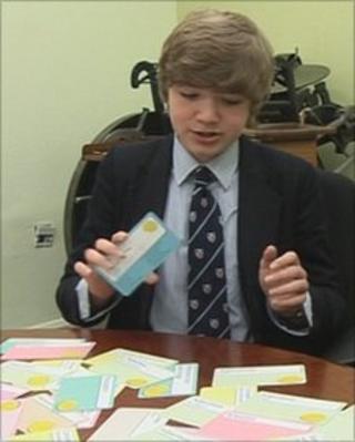 Crawford Johnston with Creative Writing Magic Money Cards