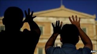 Protesters in Athens
