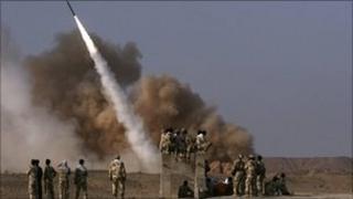 An Iranian missile being launched
