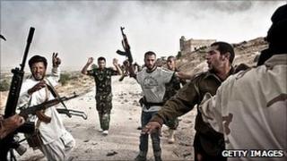 Libyan rebels round-up soldiers loyal to Col Gaddafi in Western Libya. 7 June 2011