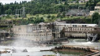 Former paper mills on the Willamette river