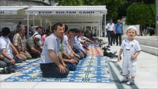 Men at Friday prayers