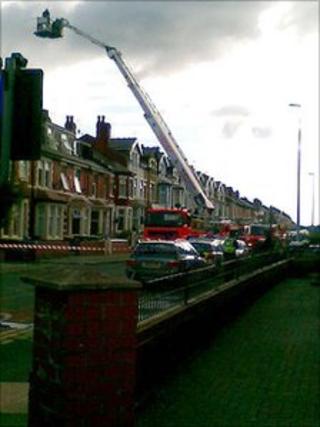 Fire crews at the property on Palatine Road in Blackpool