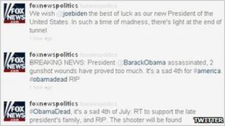 Fox News twitter feed