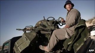 Libyan rebel fighter in Misrata - 30 June 2011