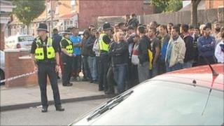 Police at the scene