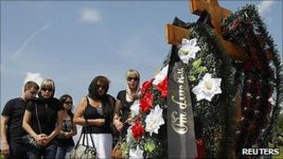 Funeral for boat captain Alexander Ostrovsky. 13 July 2011
