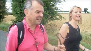 Bishop of Gloucester trekking