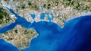 Aerial photo of southern England