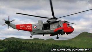 Helicopter in rescue (Pic: Ian Dawson/LomondMRT)