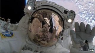 Astronaut taking part in a space walk