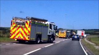 A90 crash scene