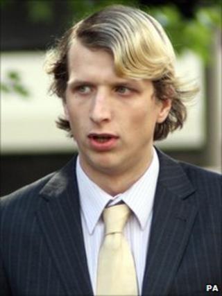 Henry Stayt-Mackey arriving at Gloucester Crown Court during his trial