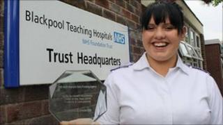 Victoria Edwards with her award