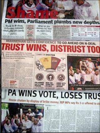 Newspaper headlines