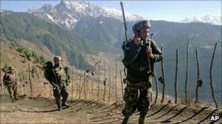 File photo of Indian troops near the Line of Control which divides Kashmir between India and Pakistan