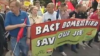 Bombardier jobs march in Derby