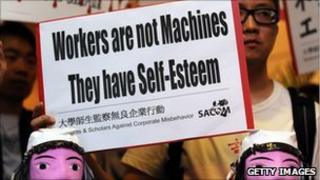 Students protest against Foxconn