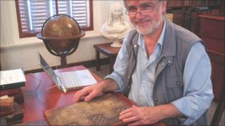 Dr David Culpin with the book