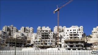 A partial view shows the Jewish settlement of Har Homa on the outskirts of mostly Arab east Jerusalem, near the West Bank biblical town of Bethlehem, on 2 December 2010