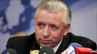 Andrzej Lepper being interviewed in 2007