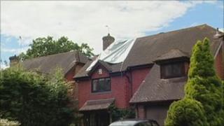 Damaged house