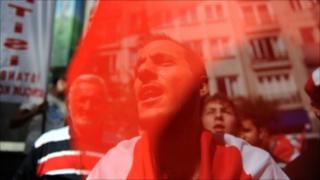 Anti-Assad protest in front of the Syrian consulate in Istanbul, Turkey, 7 August