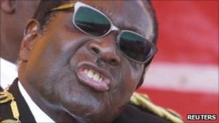 Zimbabwe's President Robert Mugabe addresses supporters at a Heroes Day rally in the capital, Harare, on 8 August 2011