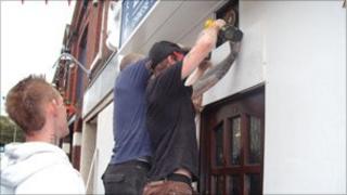 Boarding up in Wellington