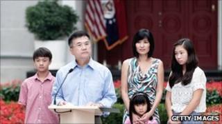 Gary Locke and family meet the media