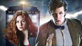 Matt Smith and Karen Gillan as Doctor Who and Amy Pond