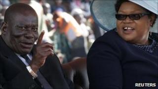 Solomon Mujuru (L) and his wife Joice Mujuru (R), photographed in August 2009