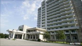 File photo of Kumgangsan hotel seen at the Mount Kumgang resort in North Korea