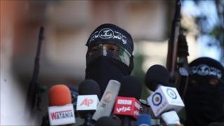 PRC militants speak in 22 August 22, 2011 in , Gaza