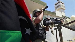 Libyan rebel soldier in Tripoli. 22 Aug 2011