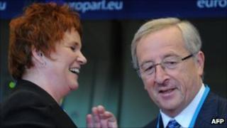 Sharon Bowles with Jean-Charles Juncker