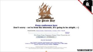 The Pirate Bay website