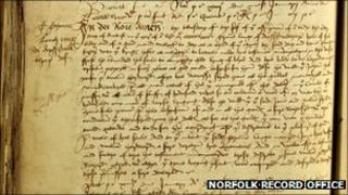 Will of Thomas Longe at Norfolk Record Office. Pic: Norfolk Record Office