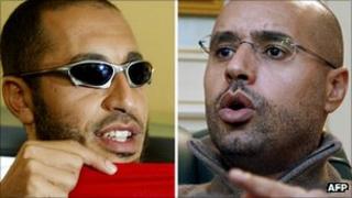 Saadi (l) and Saif al-Islam Gaddafi