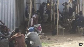 Refugees from Eritrea waiting to be screened in Ethiopia close to the border, 27 July 2011