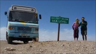 The Biotruck at Death Valley, California with Christina Ammon and Andy Pag