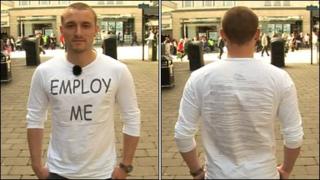 Joe Busby wearing his CV T-Shirt