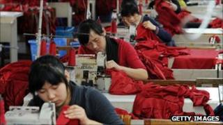 Workers at a factory in China