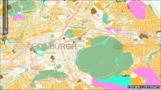 Greenspace Scotland map (Crown Copyright - all rights reserved Ordnance Survey)
