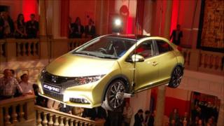 The new Honda Civic being unveiled