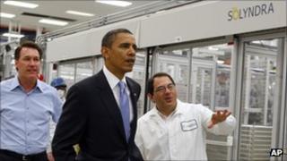 President Barack Obama visits Solyndra in May 2010