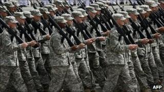 Солдаты армии США на параде